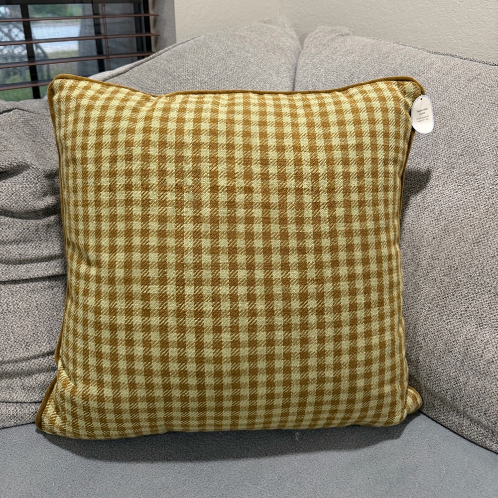 New 20x20 Gingham and Velvet Reverse
Throw Pillow Olive Threshold w Studio McGee